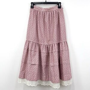 VTG Ann Stevens Skirt XS Ditsy Floral Cottagecore Pilgrim Prairie Union Made